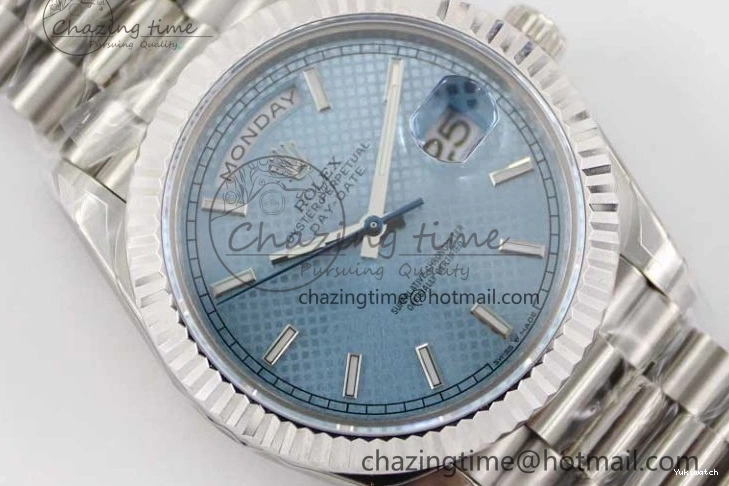 Edition 40mm 904L TWF A2836 SS Ice Date SS on Steel Bracelet Dial 1:1 Day Blue Best 0108